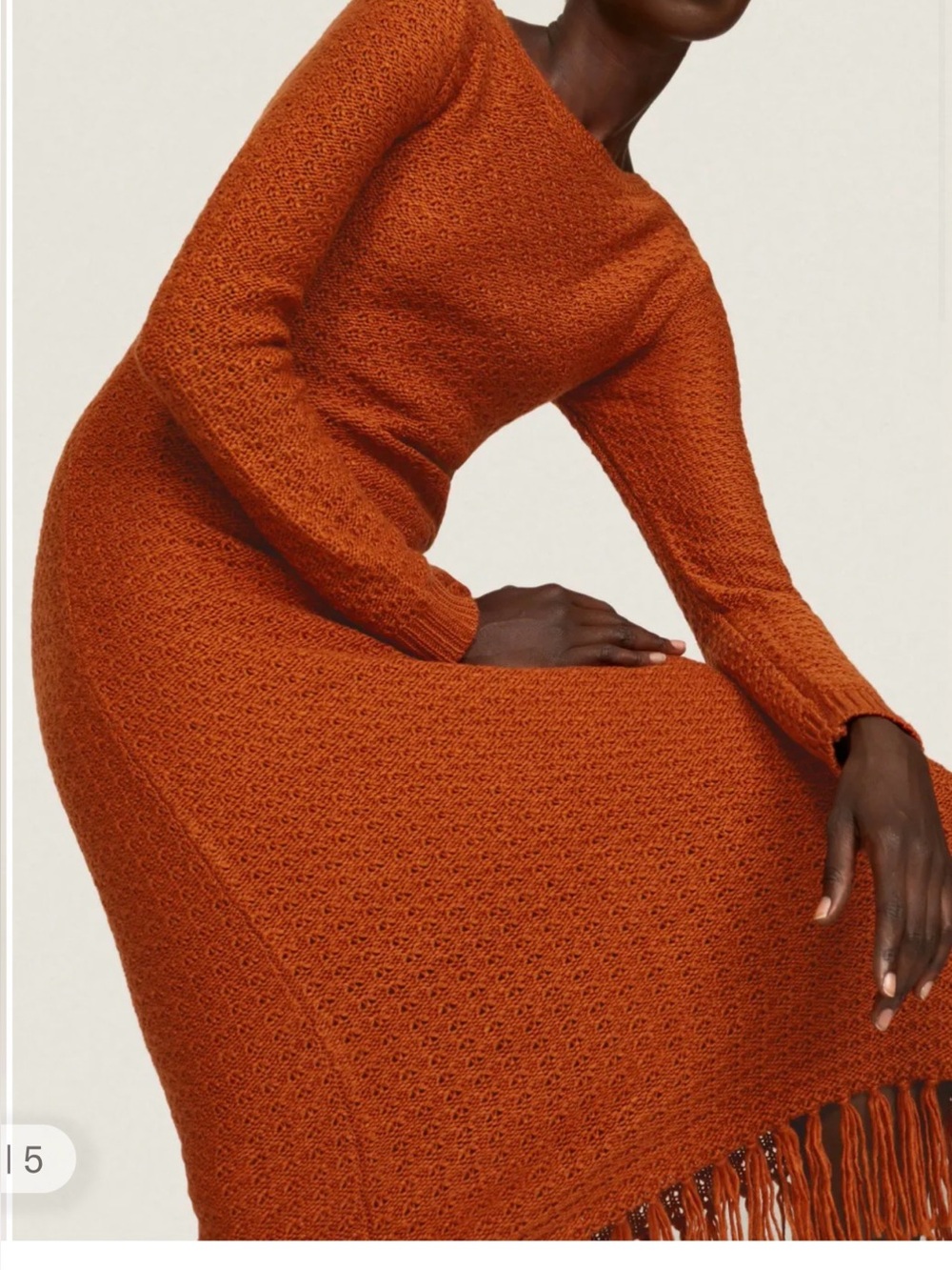 Pamela Love Orange Fringe Sweater Dress